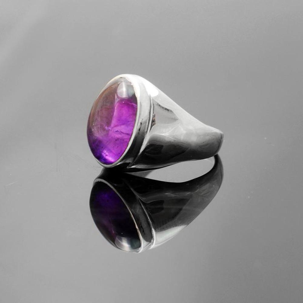 Amethyst Men's Ring, 925 Sterling Silver Ring, Gemstone Ring ,Men's Ring, Men's Jewelry, Handmade Ring, Gift For Men, Men Engagement Rings