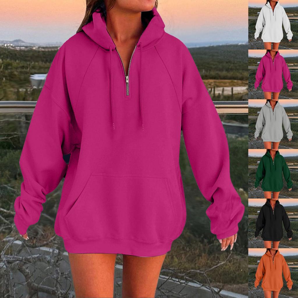 Women's Long Sleeve Oversized  Oversized Drop Shoulder Sleeves Women's Hooded Plush Sweatshirt