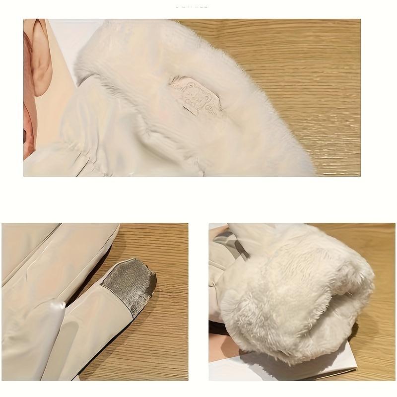 1 Pair Women’s Winter Touchscreen Gloves - Warm, Windproof, Thick Velvet Lining, Ruffled Cuff Design, Perfect for Driving & Cycling, Winter Gloves