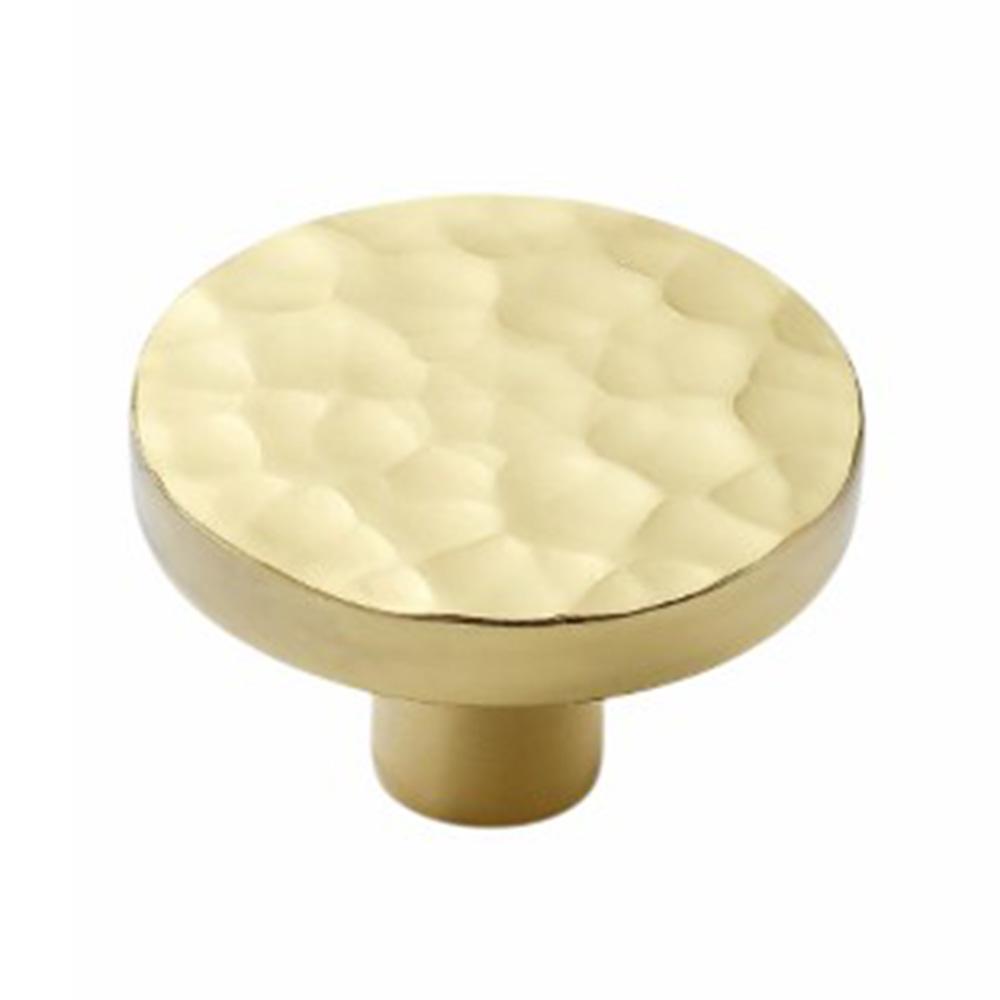 Size L Round Hammered Texture Single Hole Cabinet Handle European Style Brass Drawer Wardrobe Pull Knob A