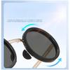 SHAUNA Full-folding Light-reducing Metal Punk ND9-level Adjustable Dimming Round Polarized Sunglasses UV400 With Case