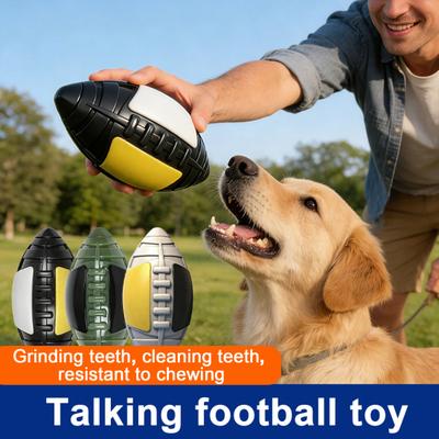 Pelota de Rugby Juguete para Perro Pelota Ruidosa Texturizada Juguete para Masticar Resistente a Mordidas Buscar