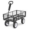 Carro de Jardín, 408,2 kg, Carro Utilitario de Acero de Alta Resistencia para Patio y Jardín con Ruedas de 10 Pulgadas, Taburete de Jardinería para Exteriores con Asa Ajustable, Desmontable