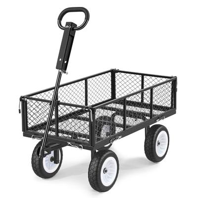 Gartenwagen, 408,2 kg, Robuster Stahl-Garten- und Hof-Utility-Wagen mit 10-Zoll-Reifen, Outdoor-Gartenhocker mit verstellbarem Griff, Abnehmbar