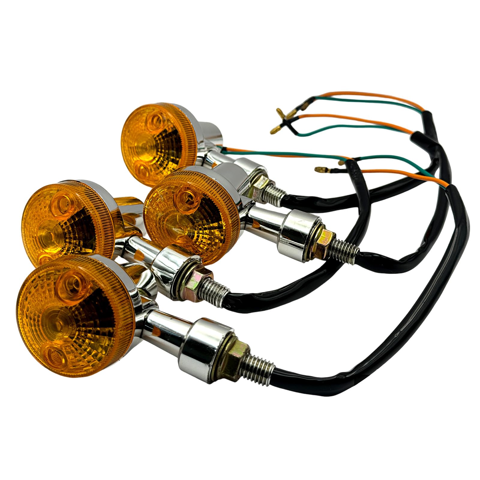 

Avidora Universal Motorcycle Turn Signal European Turn Signals GS American Mini Round Replacement Repair Custom Orange Plated Set of 4 оранжевый