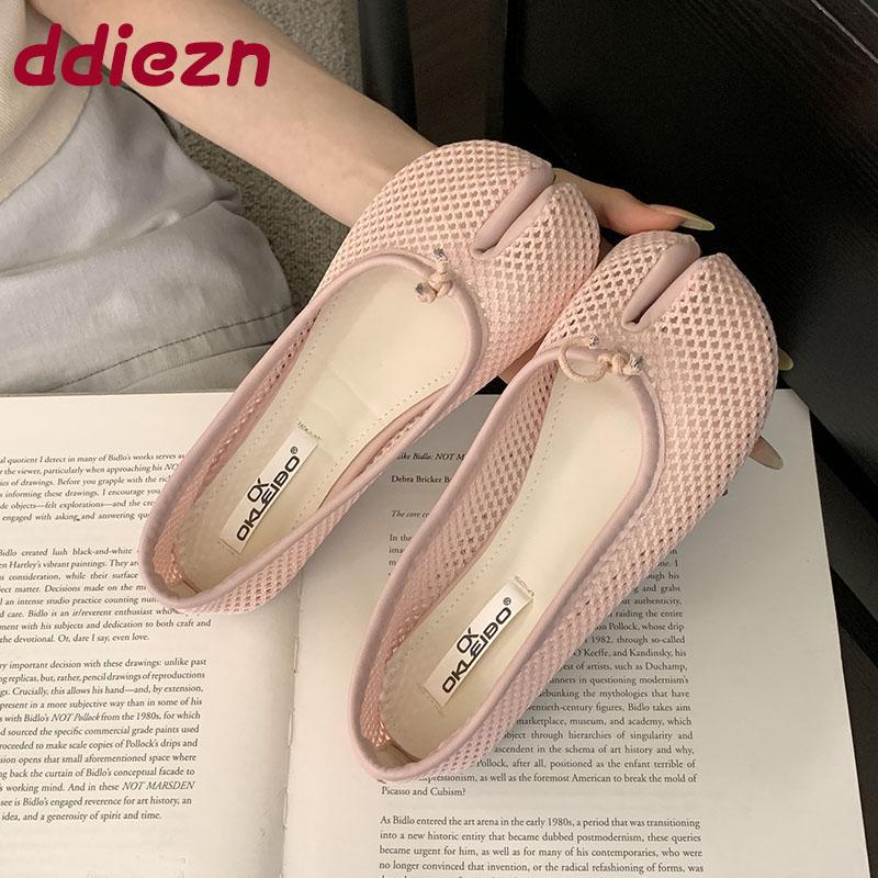 Fashion Luxury Fashion Shallow Women Ballet Flats Shoes Summer Spring Female Mesh Breathable Footwear Ladies Flats Slip On Shoes