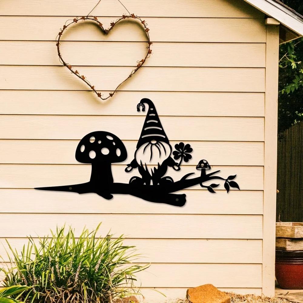 1pc Add a Touch of Whimsy To Your Garden with This Metal Branch Gnome Decoration Wall Art Home Decoration for Garden Party Decor
