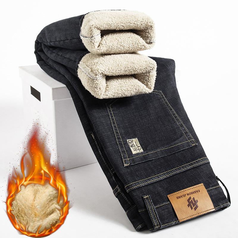 

Men s Lambswool Padded Jeans Men Loose Straight Autumn and Winter Models Thickened Warm Casual Men s Trousers 28
