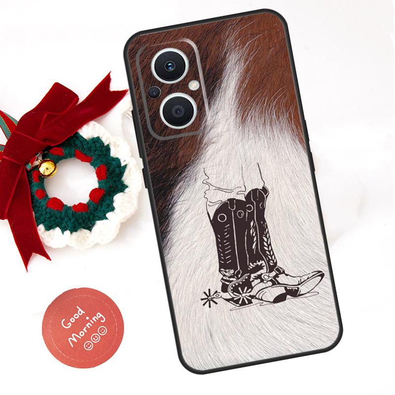 

Western Cowgirl Cowboy Boots Cowhide Funda For OPPO Reno 13 F 14 10 11 12 Pro 12F 11F 14F 7 8 Lite OPPO Find X9 X8 X6 Pro Case OPPO Reno14 Pro