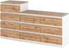 Kommode 10 Schrank 64 Mattweiß / Wotan Eiche