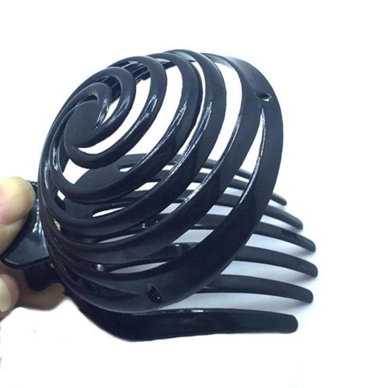 Mushroom Head Hollow Hair Out Women Barrettes Claw Crab Black Hair Clip Clips