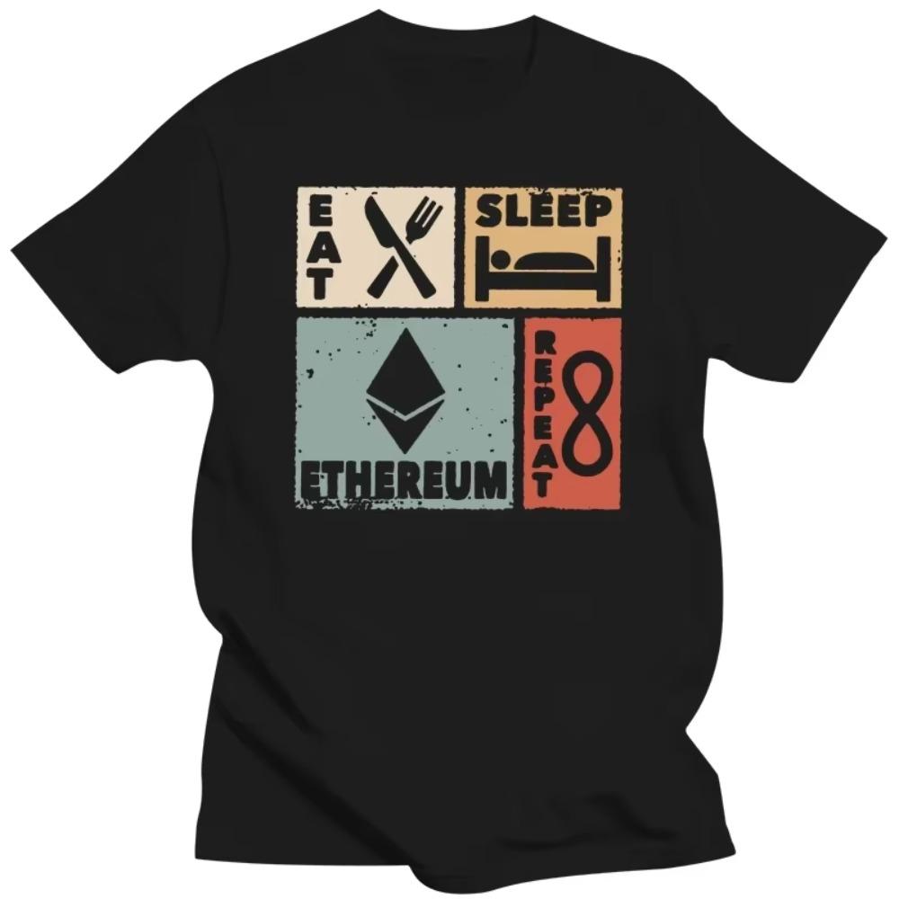 

Винтажный Дизайн Эфириум Мужские Футболки Хлопковая Футболка Блокчейн Крипто Криптовалюта Футболка Короткий Рукав Модная Футболка Одежда XXXXXL