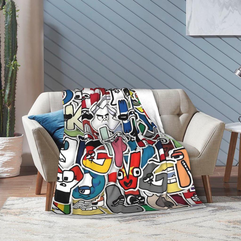 Alphabet Lore English Cartoon Fashion Blankets Villain Letters Fuzzy Awesome Breathable Throw Fashion Blanket for Home Textile Decor Car