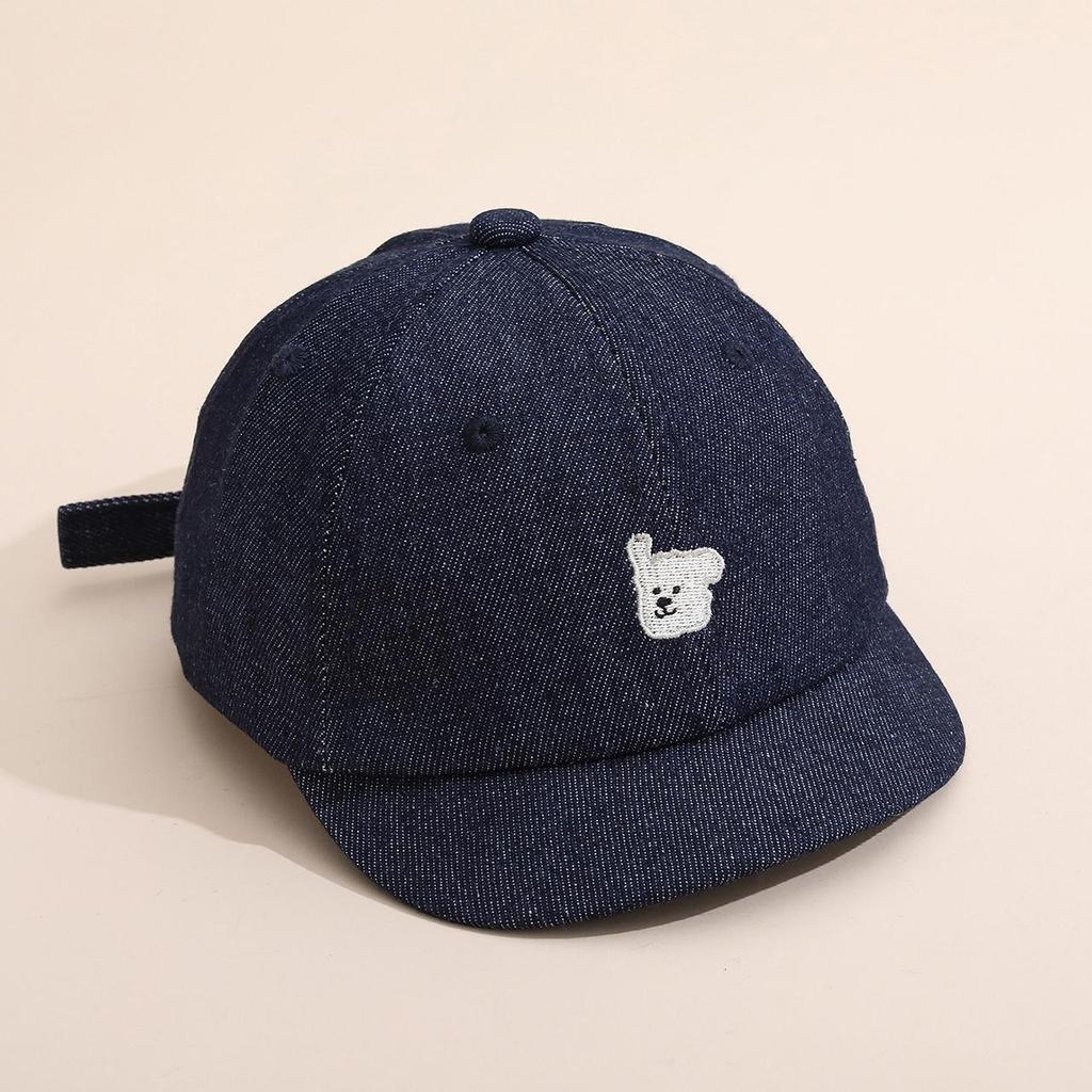 Süßer Baby Cartoon Denim Baseballkappe Kurzer Schirmmütze für Kleinkind Junge Mädchen Sommer Sonnenschutz Kinder Schirmmützen