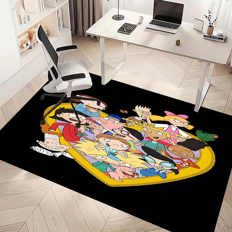 1pc Hey Arnold Print Area Rug - Soft, Washable Non-Slip Indoor Mat, Living Room, Home Office Decorative Rug,Office Decorative