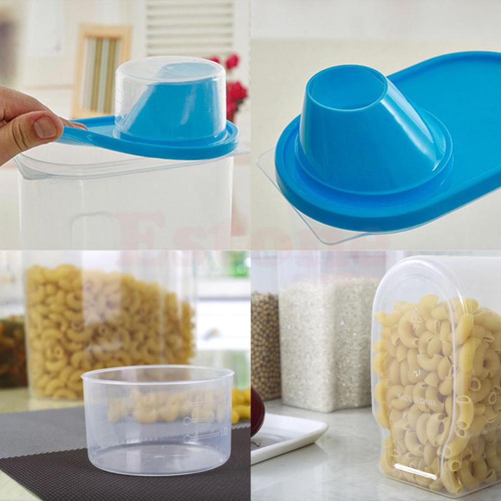 Home Kitchen Cereal Dispenser Candy Food Storage Box Containers Bins , 1.9L Pink