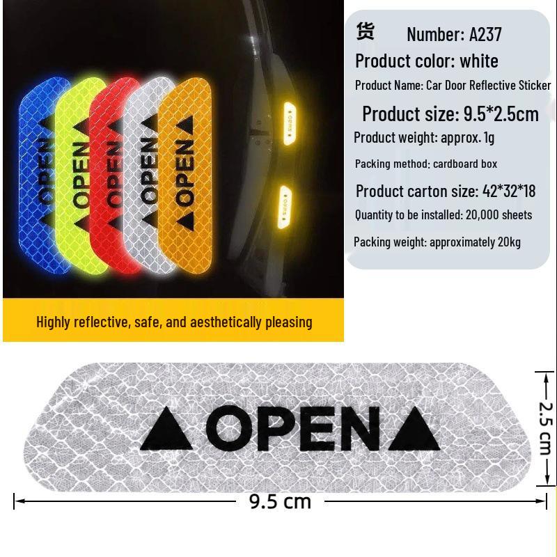 Multi-functional Waterproof Reflective Safety Stickers for Cars - Anti-collision Nighttime Visibility Strips