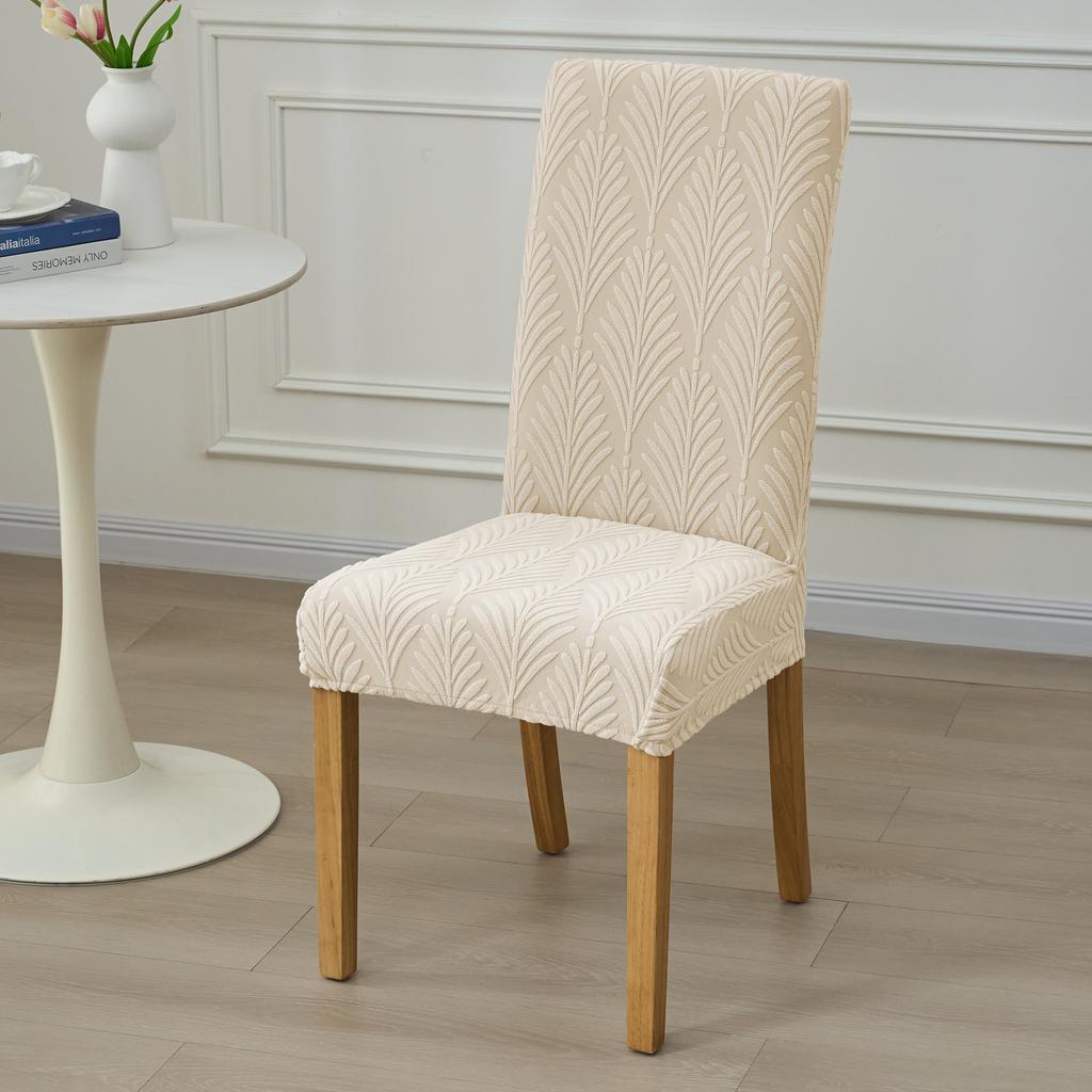1PC Leaves Jacquard  Dining Room Chair Covers Stretch Chair Slipcover Washable Kitchen Seat Protector for Wedding Party Banquet