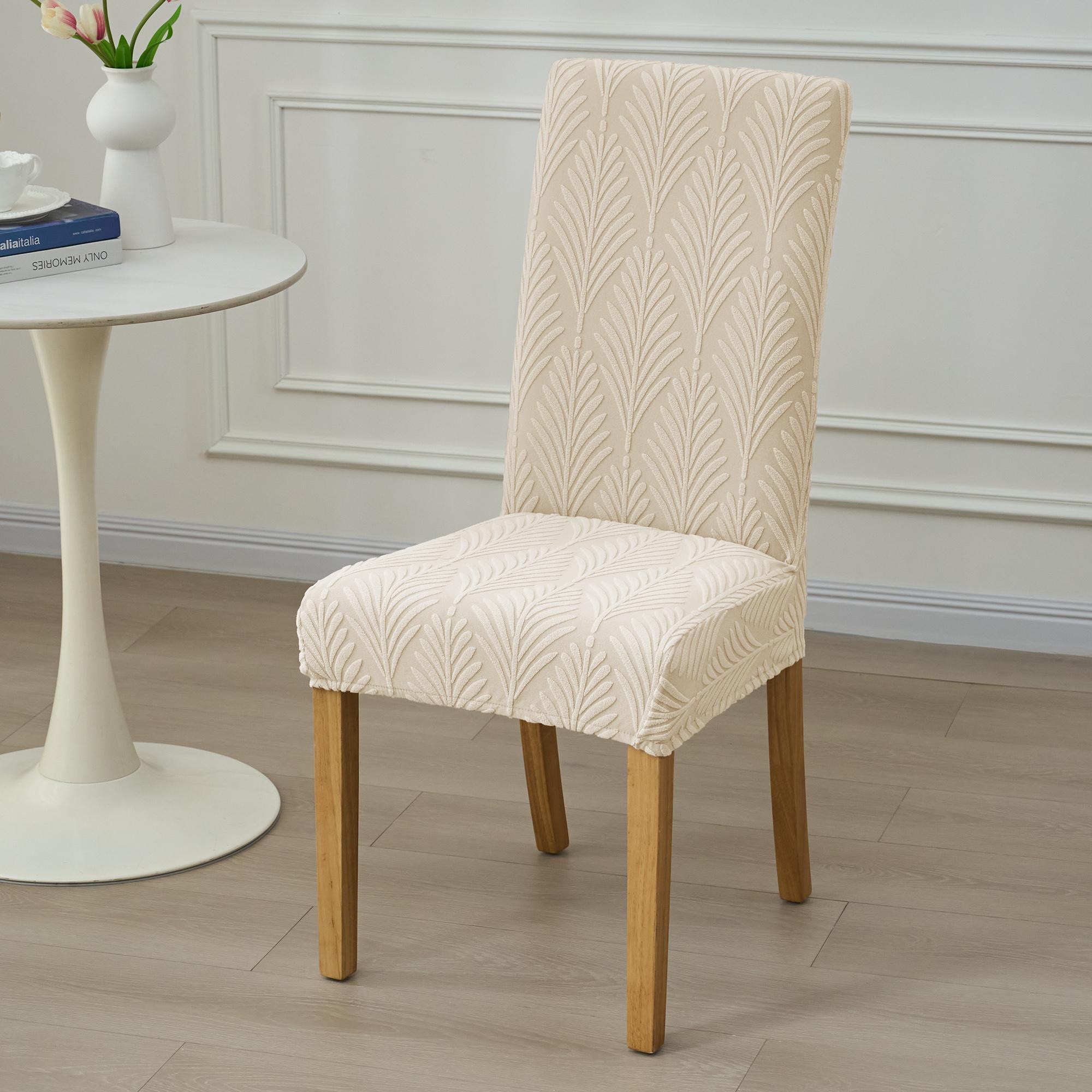 1/2/4/6 шт. Скандинавская накидка на стул Эластичная моющаяся жаккардовая накидка на сиденье стула Однотонная Противоскользящая Защита мебели Столовая Свадьба 1PC