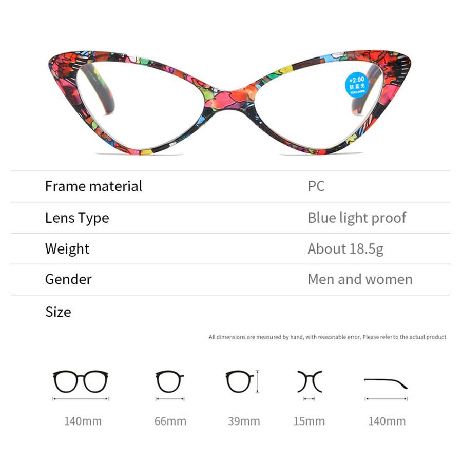 Moda mujer gafas de lectura tipo ojo de gato hombres presbicia anti luz azul gafas