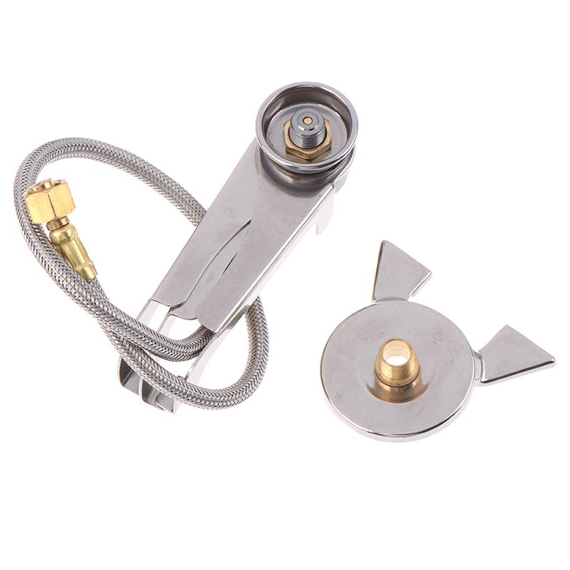 1Set Picnic Camping Stove Split Converter Connector Gas Tank Adapter Incldue Box