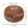 Embroider Craft Boho Seat Cushion Cover Leather Storage Bag Pumpkin Pouf Cover  Home Use