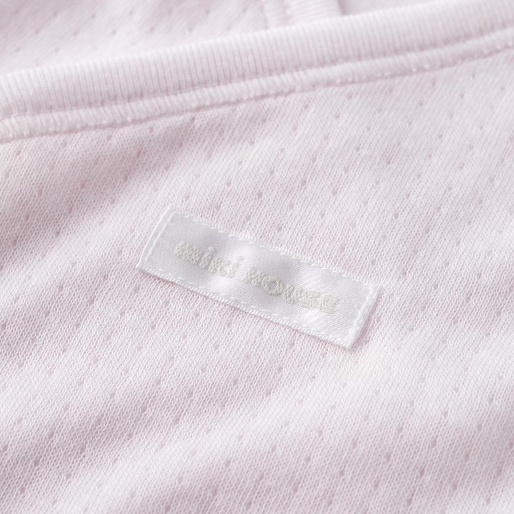 Miki House Baby Short Solid Made in for Boys and Baby Undershirt, Color, Logo, 100% Cotton, Japan, Girls, Clothes, Newborn, 50-60cm, Pink, 40-2112-493
