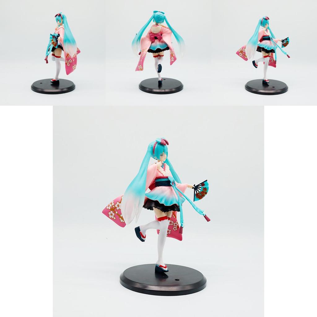 Hatsune Miku Pvc Model Ornament With Traditional Kimono For Home And Office Display
