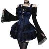KLGIRL Gotisch Schwarz Lolita Mini Gotisch Lolita Halloween Harajuku Süß Süße Prinzessin Bühne Größe L Kleid, Cosplay, Kleid, Kostüm, Stil, Dunkel, Dunkel,