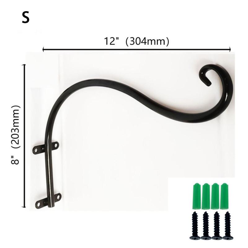 

Залізні гачки Підвісні підвісні кошики Тримачі для рослин Ручна кація для квіткових кошиків Квіткові горщики Ліхтарі Підвіски для дзвінків S чорний