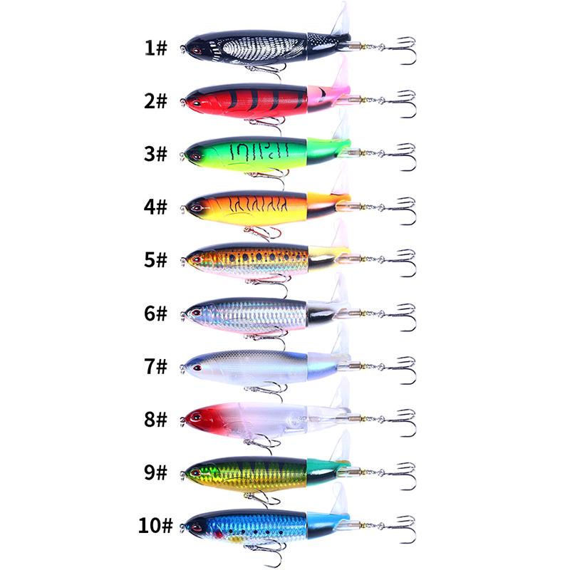 1Pcs Whopper Plopper 10Cm/13G Topwater Fishing Lure Artificial Hard Bait Plopper Soft Rotating Tail Fishing Tackle Fishing Bait