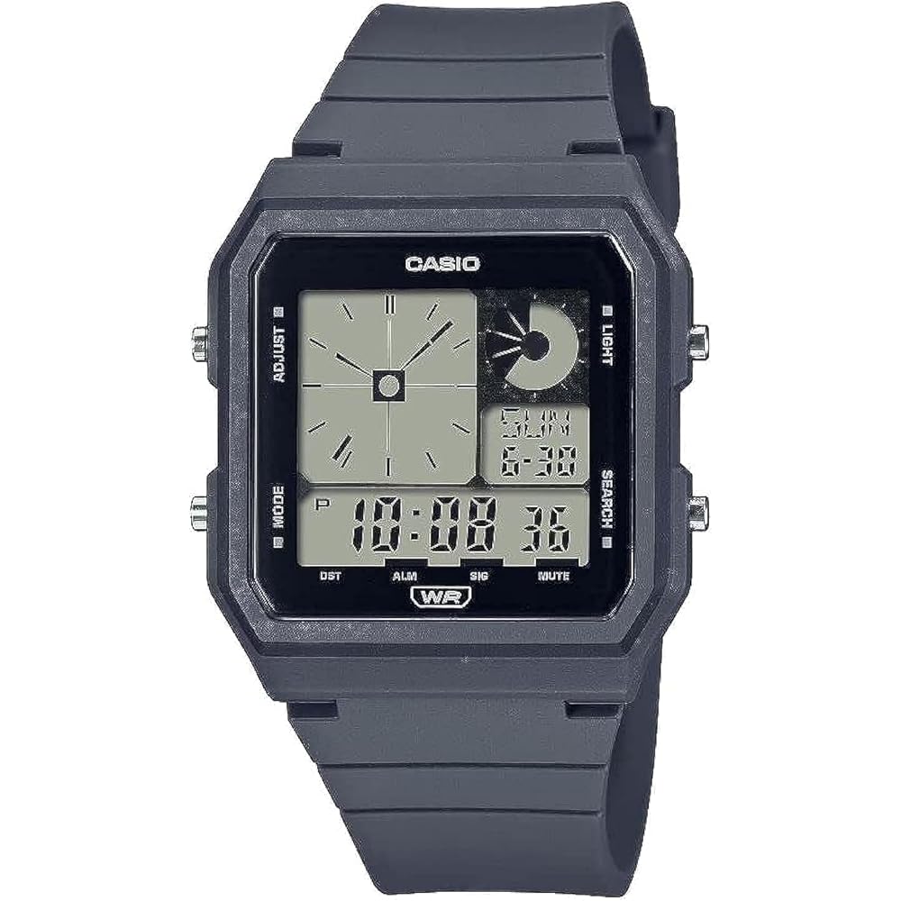 Casio POP Bio-Based Digital Watch with LED Backlight, Daily Alarm, Gray Band, LF-20W-8A2CF