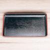 42cm Keyaki Kaiseki Tray in Black with Lacquerware Made in Japan J-kitchens (Tray) Red, Non-Slip, (ABS Resin),