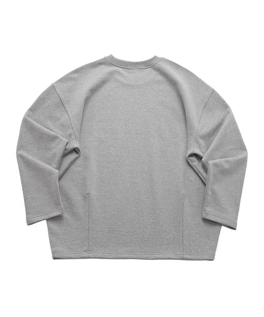 A NOTHING Heavy-Terry Balloon Sweat Box Tee (Gray)