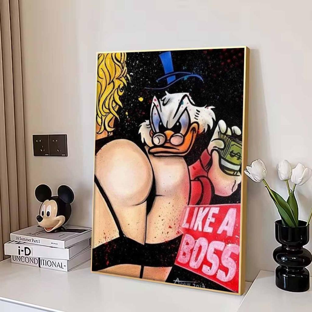 5D DIY Diamond Art Painting Kits for Adults, Donald Duck Full Round Crystal Diamond Kits for Beginner for Home Wall Decorate