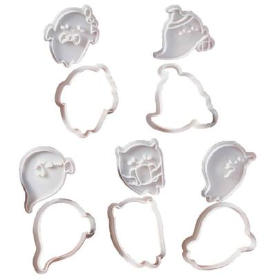 5Pcs Halloween Themed Cookie Cutter Set Halloween Biscuits Molds Set Eerie Specters Shape Biscuits Silicones Molds