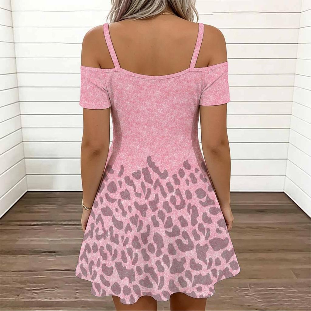 Women Thin Strap Plus Size Dress Big Flower Printed Loose Summer Beach Dress