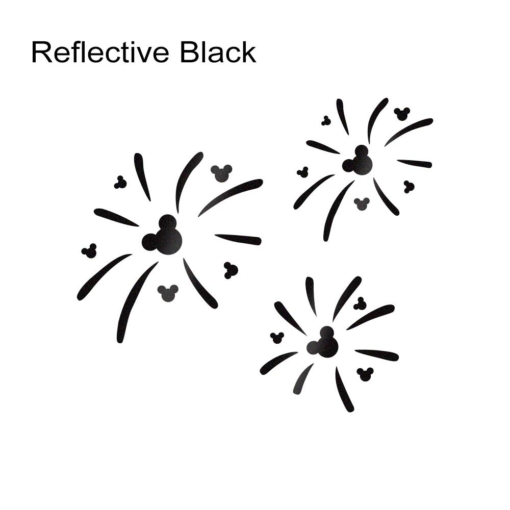 

Multiple Sizes Reflective Fireworks Vinyl Sticker Car Truck Window Decor Decals For Auto Windshield Bumper Laptop Cup Decoration чёрный