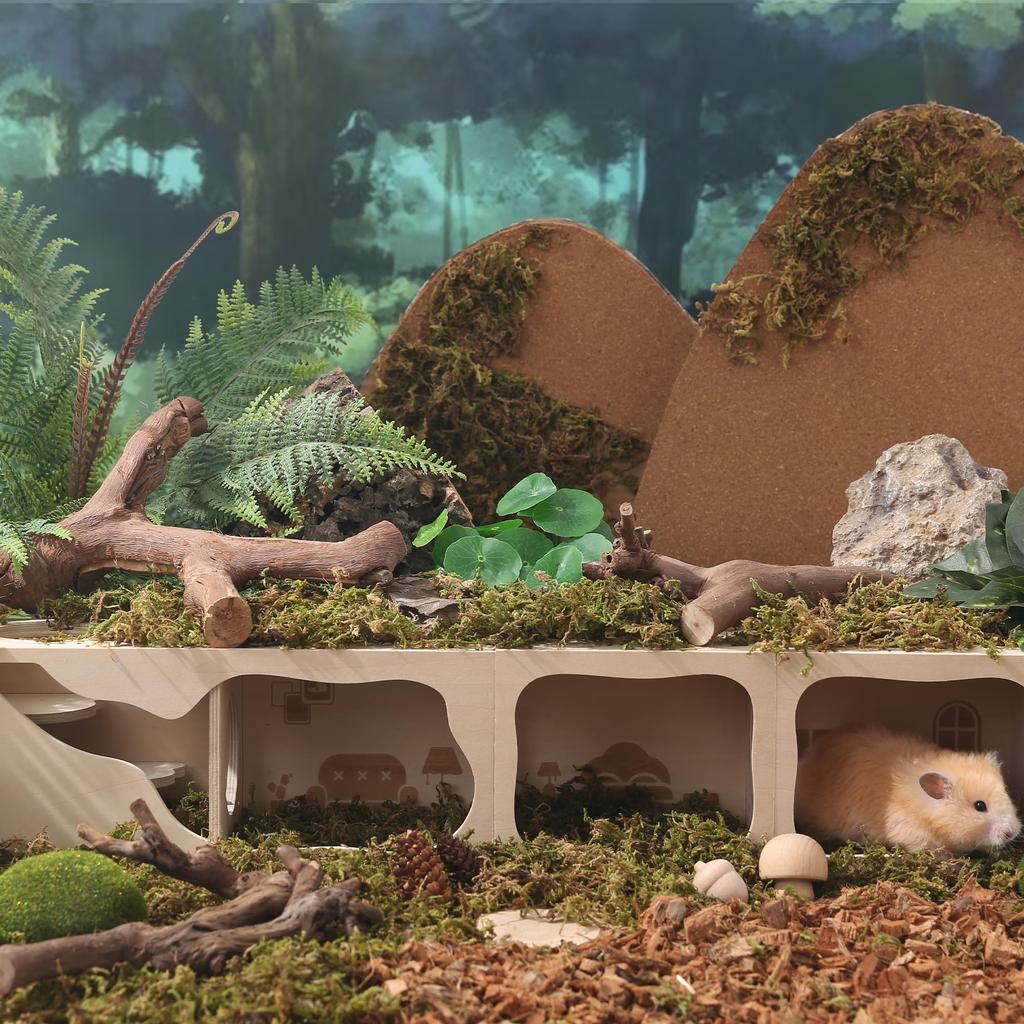 Tafit Hamsterhaus, Versteck, Holz, Hamsterhaus, Kleintier, Haustier, Tunnel, Erkundungsspielzeug, Geheimes Guckhaus für Zwerghamster