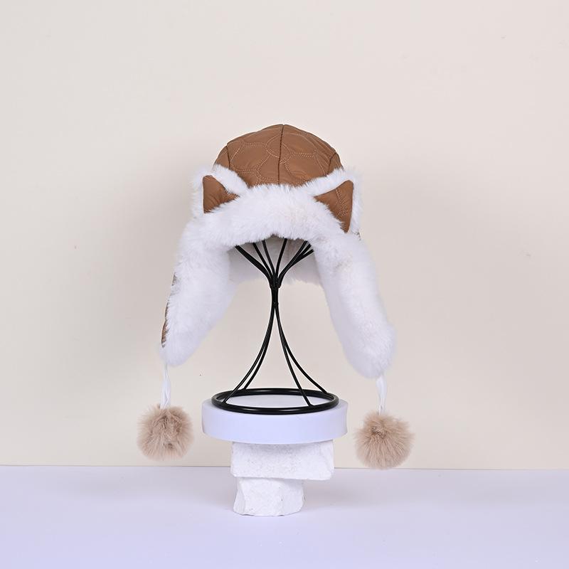 Fox Ears Female Winter Thickened Warm Ear Cap Cycling Skiing Cold-proof Pullover Big Brim