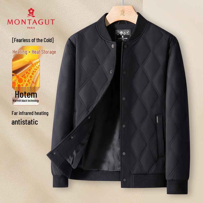 MONTAGUT Men's Quilted Baseball Collar Cotton Jacket JG