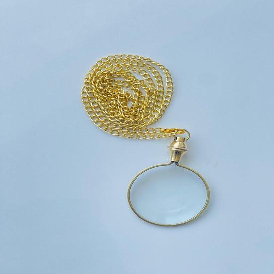 Solid Brass Magnifying Glass Pendant Miniature Steampunk Charm Birthday, Anniversary, Wedding Gift