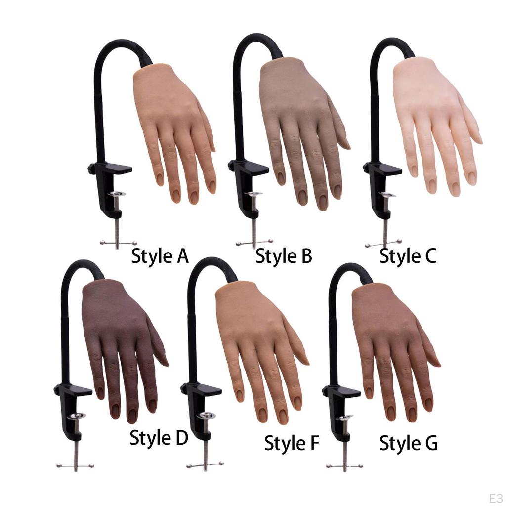 Nail Training Right Hand with Bracket Soft Fake Supply DIY Display