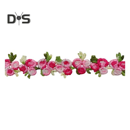 15 Yards Blommig Spetskantband Polyester Broderad Spetsapplikationsremsa Blommig Spetsband Sytyg för DIY-hantverk Bröllopsdekorationer