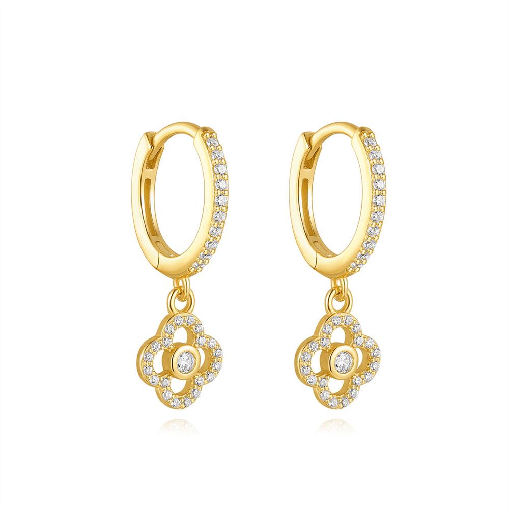 Luxury Hollow Flower S925 Water Drop Hot-Selling Hoop Earrings