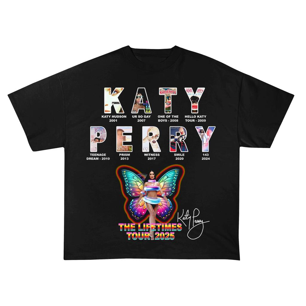 Katy Perry Retro Collage T Shirt Unisex Unisex Short Sleeve Vintage Pop Star Bootleg Graphic Crew Neck Cotton Fan Tee