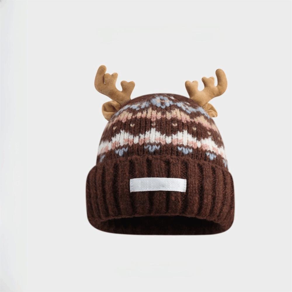 Windproof Knitted Deer Antler Hat Knitted Festival Christmas Antler Hat New Deer Hat  Outdoor