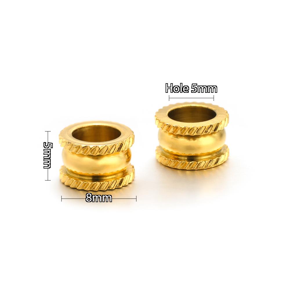 20Pcs Stainless Steel Gold Color Cylinder Bead Loose Spacer Beads for DIY Jewelry Beaded Necklace Supplies Bracelets Accessories