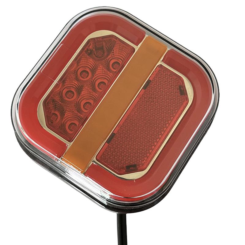2Pcs 4Inch Led Tail Light Left Right Rear Brake Lamp Licesen Plate Taillight 12V 24V Turn Signal For Trailervan Bus 4X4 Pickup