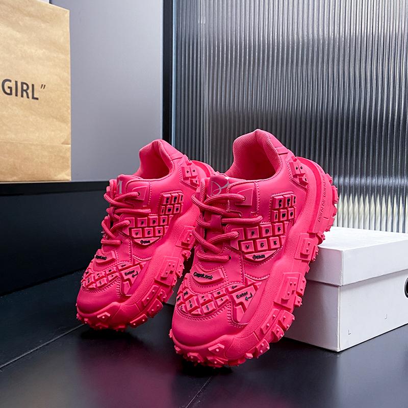 Fashion 2025 Women's Sports Shoes Keyboard Shape Lace Up Thick Sole Trend Women Shoes Creativity Leisure Personality Zapatillas De Mujer